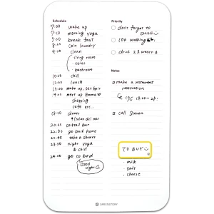 whiteboard dagplanner uitwisbaar ingevuld