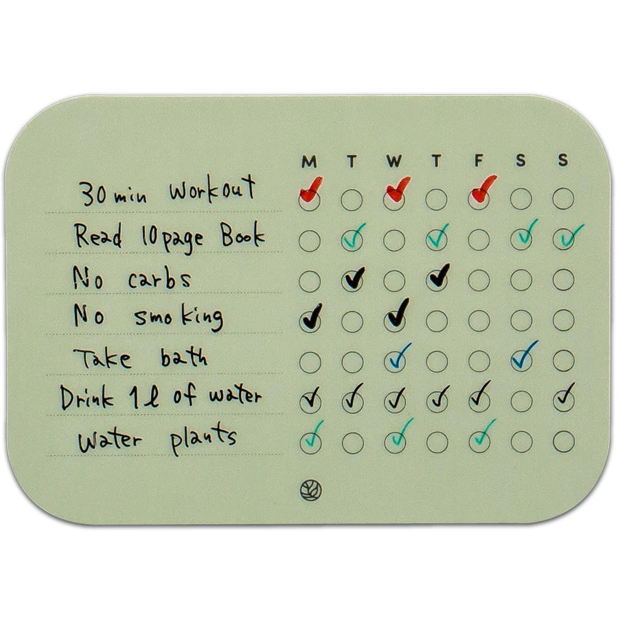 product foto sticky note habit tracker week groen gevuld